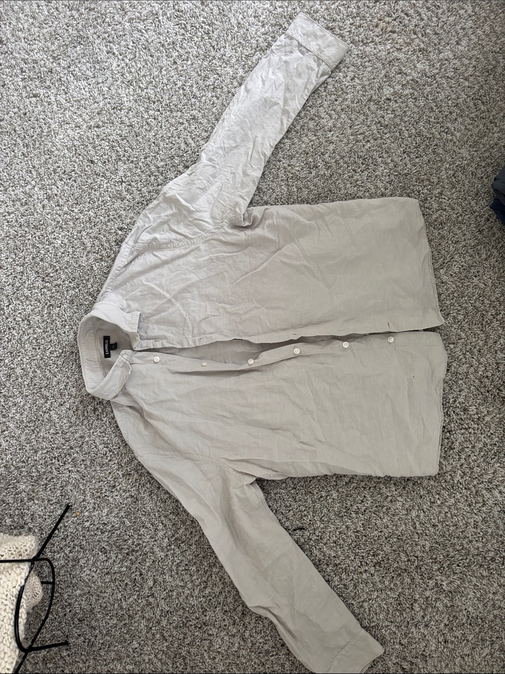 Express Pale Gray Button Down Shirt